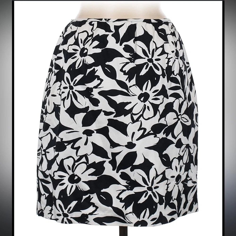JKLA Black and White Floral Skirt